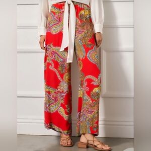 Fifteen Twenty Wide Straight Leg Cropped w/ Pockets & Elastic Waist Bohemian S